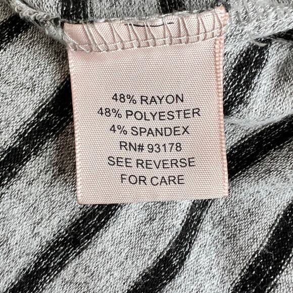 Philosophy Sweater Dress Size Small Relaxed Fit Stretchy Black Gray Stripe Cozy - Picture 8 of 10